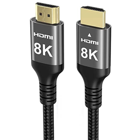 8K HDMI Cable 48Gbps 33 FT, Nylon Braided High Speed HDMI® Cable 4k 120Hz 2k 165Hz 8k 60Hz 12bit eARC ARC Dolby Atmos HDR10+ HDCP2.3 Compatible for Gaming PC TV Soundbar Monitor Mac PS5 Xbox