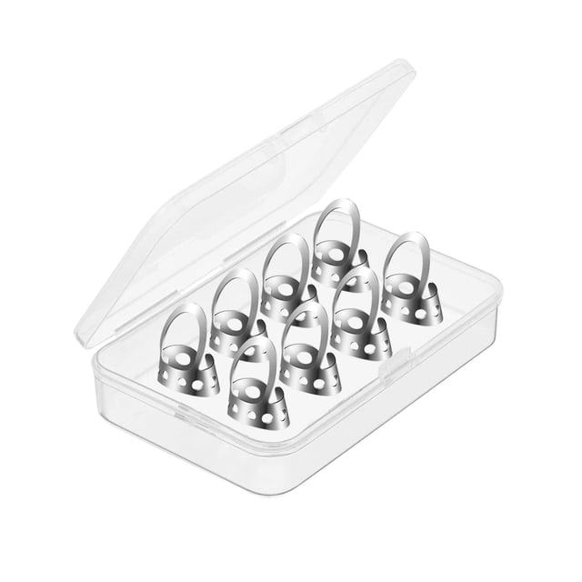lionlar 8 Pieces Guitar Picks Metal Finger Picks Adjustable Thumb Finger Picks Set Thumb Argent