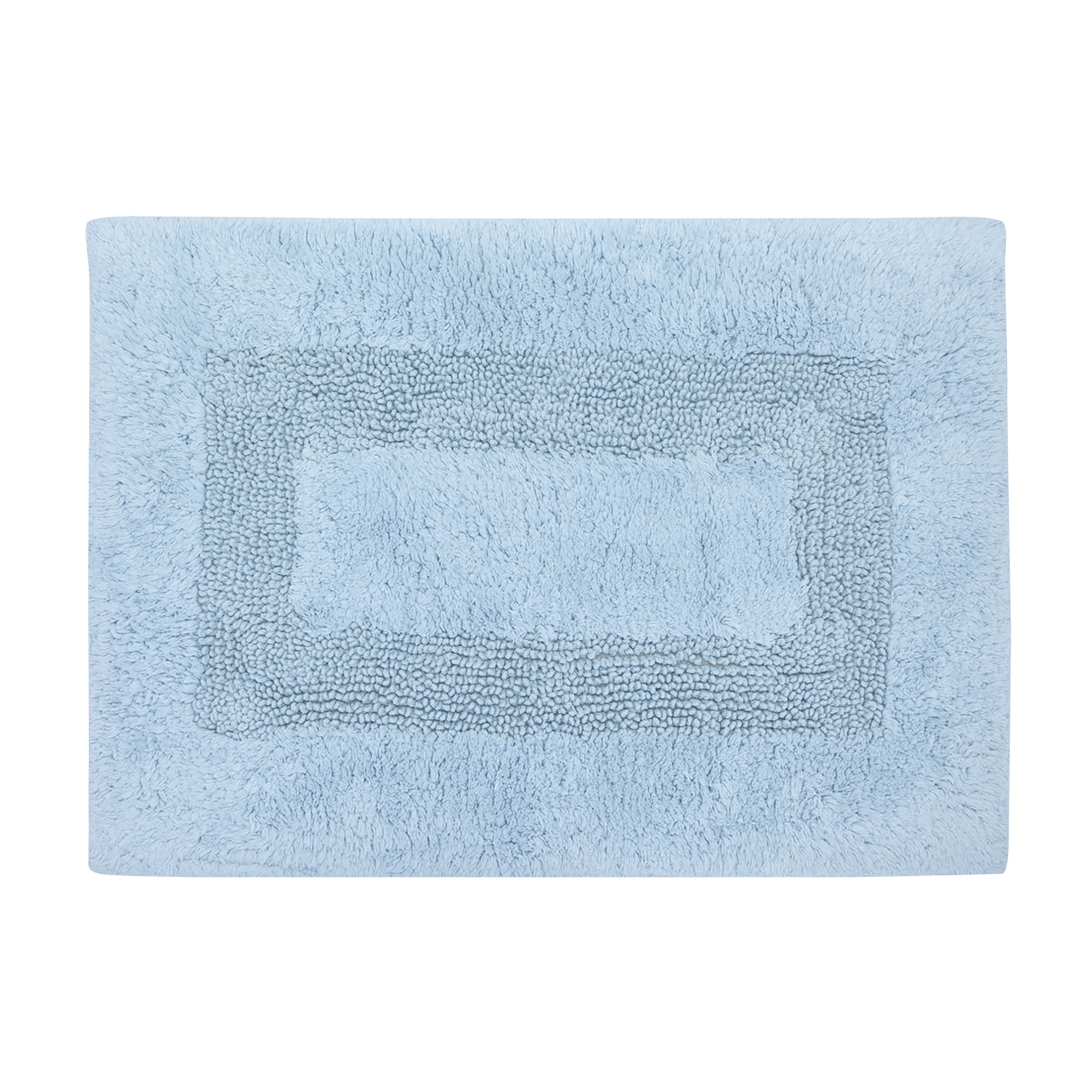 Mainstays Racetrack 100% Cotton Blue Bath Rug, 17" x 24"