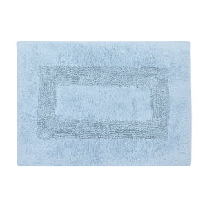 Mainstays Racetrack 100% Cotton Blue Bath Rug, 17" x 24"