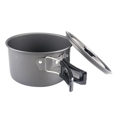 Becaristey Kit de Batterie de Cuisine de Camping Vaisselle de Cuisine avec Poignée Pliable Randonnée Pique-Nique Voyage Pêche Sac à Dos Fournitures de Cuisine Orange