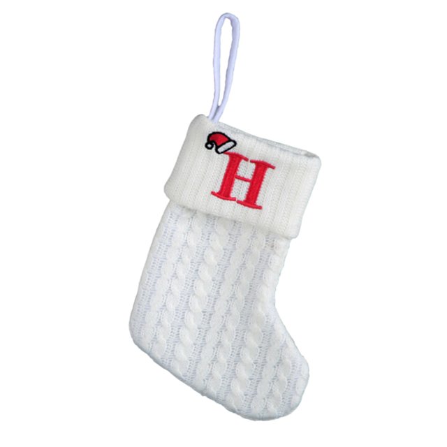 XZNGL White Christmas Tree Socks Letter Decorations Knitted Holiday Stockings for Mantel Staircase Tree Display and Festive Home Decoration
