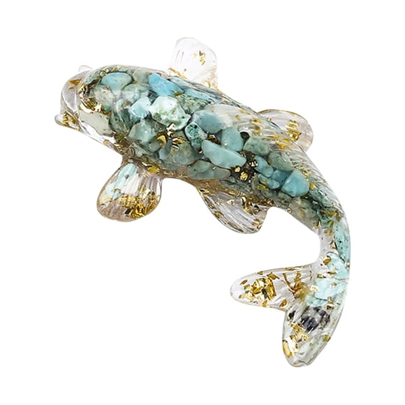 Desktop Ornament Natural Gravel Fish Shape Small Decorative Ornaments for Cars and