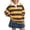 Yellow, variant on Winter Saving! HVOBTTY Women's Pullover Tshirt, Women's Long Sleeved Striped Printed Lapel V-Neck Button Casual Slit Shirt Top Blue, XL
