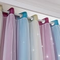 thumbnail image 3 of Mistaha 1 Pce Rideau Simple Dégradé à Étoiles Ajourées Double Couche Occultant Chambre Salon Rideau Isolant, 3 of 8