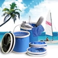 thumbnail image 2 of Car Wash Bucket, 13L Folding Outdoor Water Bucket, Multifunctional Portable Fishing Car Wash Bucket, Blue Cloth, 30x24cm Car Wash Cloth, 2 of 9