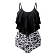 thumbnail image 2 of Pisexur Swimsuits for Women Two Piece Bathing Suits Ruffled Flounce Top with High Waisted Bottom Bikini Set, 2 of 3
