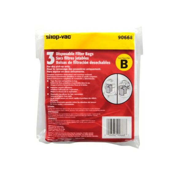 Genuine Shop Vac Style B Vacuum Bags 9066800 All Around Vac 2 to 2.5 Gallons Gal [18 Bags]