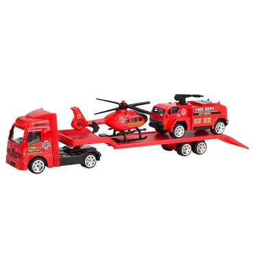 Flatbed Trailer Trucks Toy Alloy Trailer Engineering Roller Excavator Truck Model Car Toys toys car Kids toy