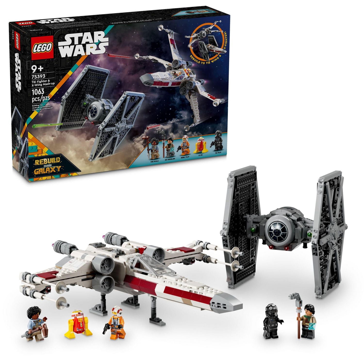 LEGO Star Wars TIE Fighter & X-Wing Mash-up 75393 Ensemble de construction (1063 pièces)