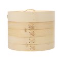 thumbnail image 1 of 3pcs Handmade Bamboo Steamer Kitchen Food Steamer with Lid Steamer Cloth (18cm), 1 of 6