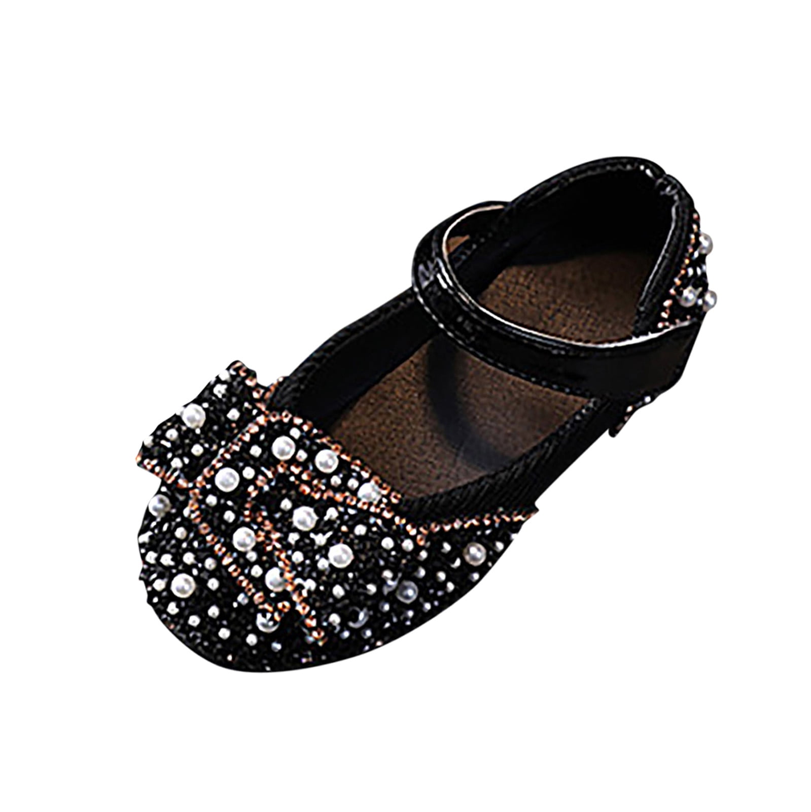 B91xZ Sparkly Shoes for Girls Soft Rubber Flats Summer Baby Flower