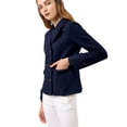 thumbnail image 4 of INSPIRE CHIC Caban Court d'Hiver pour Femme à Revers Cranté en V, Double Boutonnage, 4 of 6