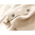 thumbnail image 4 of Womens Lightweight Knit Cardigan Long Sleeve Button Down Cardigans Sweater Fall Soft Crew Neck Shrugs Tops Beige, L, 4 of 5