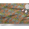 thumbnail image 2 of Soimoi Brown Poly Georgette Fabric Colorful Butterfly Printed Fabric 1 Yard 52 Inch Wide, 2 of 5