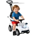 thumbnail image 1 of Qaba Voiture Pousse-Pousse 3 en 1 pour Enfants, Voiture Glissante pour Tout-Petits, Conception à Propulsion par les Pieds, Blanc, 1 of 10