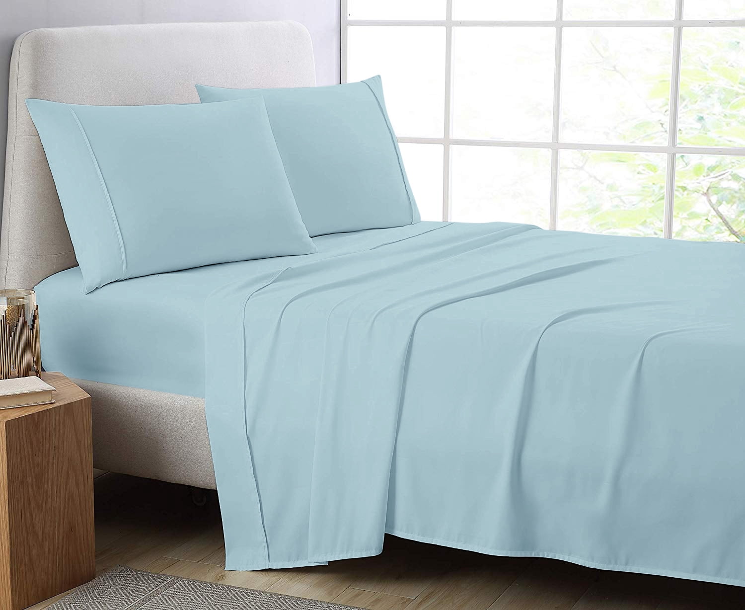 Cotton Metrics 4pc Sheet Set 600TC 100% Organic Cotton 4pc Bedding Set (Fitted sheet, Flat sheet, 2 Pillowcases) All Sizes & Colors