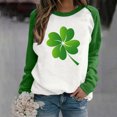 thumbnail image 2 of QIPOPIQ T-Shirts à Manches Longues à Col Rond pour Femmes T-Shirts de la Saint-Patrick T-Shirts Amples pour Dames T-Shirt Imprimé Shamrock T-Shirt Vert Porte-Bonheur Haut T-Shirt à Col Rond Saint Patricks Day Offres de Chemises de Fête, 2 of 4