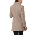 thumbnail image 3 of INSPIRE CHIC Manteau Caban Long d'Hiver à Double Boutonnage pour Femme à Col Peter Pan L Beige Foncé, 3 of 6