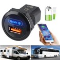 thumbnail image 1 of 12-24V Car Charging Socket 18W QC3.0 RV Bus USB Outlet Car Charger Adapter, 1 of 8