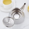 thumbnail image 3 of SANQIAHOME 1.2L(40oz) Stainless Steel Hammer Patterned Teapot With Removeable Infuser,Loose leaf cover,Silver, 3 of 12