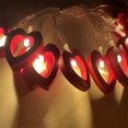 thumbnail image 5 of Offres à Moins de 20 Dollars! Lisbinx Décorations de la Saint-Valentin à Moins de 5 $ Guirlandes Lumineuses en Forme de Cœur en Bois à DEL Guirlandes Lumineuses de la Saint-Valentin Décoration de Demande en Mariage Guirlandes de Modélisation Cœur d'Amour Guirlandes Lumineuses à Piles Guirlandes Colorées, 5 of 5