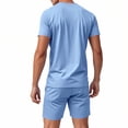 thumbnail image 4 of NTACZA Men's Shorts Set Short Sleeve Athletic Tracksuits Men's Crew Neck Muscle Sweatsuits L, 4 of 7