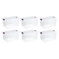 thumbnail image 1 of Sterilite 66 Quart Clear Plastic Latching Storage Container Tote, 6 Pack, 1 of 11