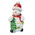 thumbnail image 4 of Lighted Snowmen Figurines Christmas Ornament Holiday Present Desktop Decor Party A Red, 4 of 9