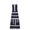 thumbnail image 4 of Cameland Robe Décontractée pour Femme Grande Taille, Imprimé Marguerites, Col en V, Sans Manches, Ample, Longueur Genou, Bleu Foncé, m, 4 of 5