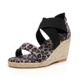 thumbnail image 1 of Womens Platform Wedge Sandals Ankle Strappy Open Toe Slingback High Heel Summer Sandals, 1 of 5