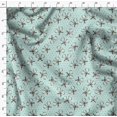 thumbnail image 4 of Soimoi Green Moss Georgette Fabric Floral Scissor & Dots Printed Fabric 1 Yard 44 Inch Wide, 4 of 5