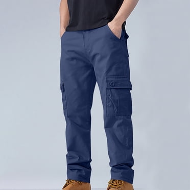 Pantalon Cargo de Travail pour Homme en Coton - Pantalon Tactique à Jambe Droite Ajustée à Multiples Poches pour la Randonnée, les Activités de Plein Air et les Tenues Décontractées