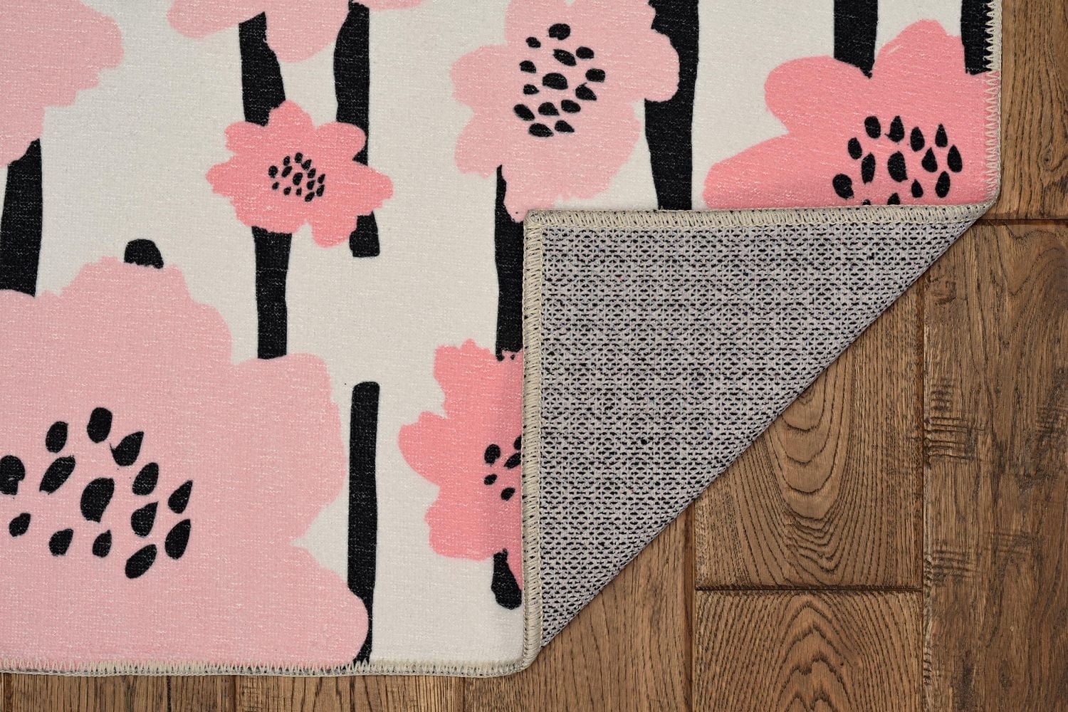 Tapis de couloir lavable Laurel 2 pi x 8 pi ivoire et rose