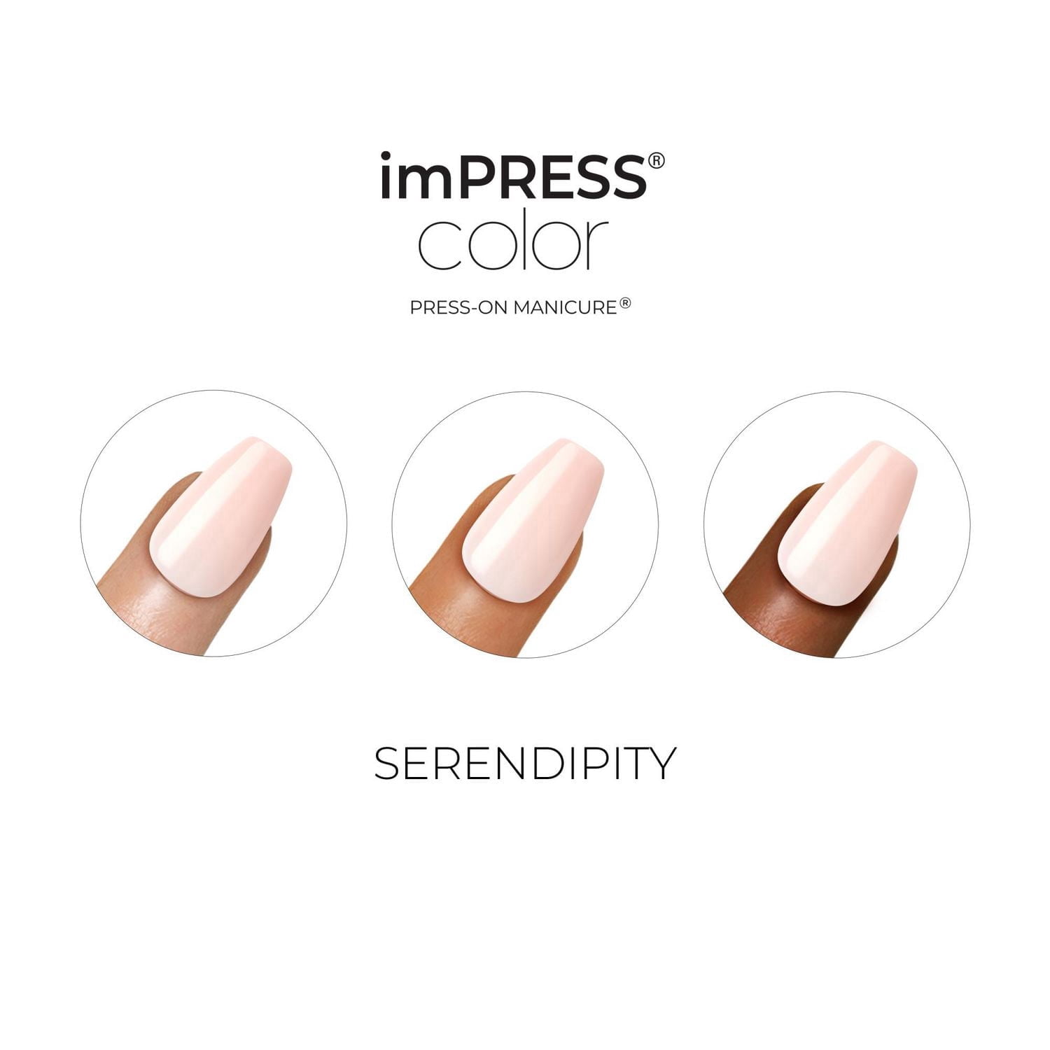 KISS ImPRESS Couleur - Ongles Artificiels, Forme Cercueil Moyen