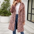 thumbnail image 4 of Penkiiy Womens Leopard Print Fleece Coat, Spring and Winter Fashion Fuzzy Jacket Faux Fur Fluffy Cardigan 2XL Pink, 4 of 9
