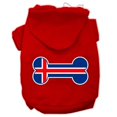 thumbnail image 1 of Bone Shaped Iceland Flag Screen Print Pet Hoodies Red Size Xs (8), 1 of 1