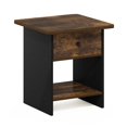 thumbnail image 1 of Furinno Dario End Table/ Night Stand Storage Shelf with Bin Drawer, Amber Pine/Black, 1 of 6