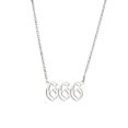 thumbnail image 1 of letairis Collier Pendentif en Forme de Chiffre pour Style Polyvalent à la Mode et Polyvalent Couleur Acier 666, 1 of 6