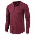 thumbnail image 2 of CEHVOM Men Long-Sleeve Beefy Muscle Basic Solid Pure Color Blouse Tee Shirt Top Sale, 2 of 5