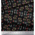 thumbnail image 2 of Soimoi Black Poly Georgette Fabric Joker Face & Colorful Arrow Printed Fabric 1 Yard 42 Inch Wide, 2 of 3