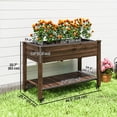 thumbnail image 3 of Outsunny Raised Garden Bed, Elevated Wooden Planter Box, Carbonized, 3 of 10