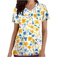 thumbnail image 1 of Pisexur Womens Scrub Tops Boasting Colorful Floral Prints Along With Short Sleeve Scrub Tops Suitable for Nursing Uniforms With Convenient Pockets, 1 of 4