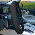 thumbnail image 4 of FH Group FH2002-BLACK Deluxe Full Grain Authentic Leather Steering Wheel Cover- BLACK, 4 of 5