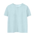 thumbnail image 4 of Plebaso Chemises à Oeillets pour Filles, Manches Courtes, Col Ras du Cou, Blouse Ajourée, Hauts d'Été Décontractés pour Enfants 3-12 Ans, 4 of 4