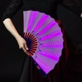 thumbnail image 3 of Dvruxg LED Glowing Hand Held Folding Fan Stage Performance Show Light Up Fan Birthday Party Dance Gift Wedding Night Bar Club Fluorescent Props, 3 of 5
