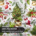 thumbnail image 4 of Christmas Tablecloth Round 60 Inch Green Plant Red Berry Leaf Decorative Table Cloth Washable Wrinkle Stain-Resistant Polyester Farmhouse Xmas Holiday Table Cover for Party Dinner Picnic, 4 of 6