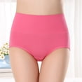 thumbnail image 1 of DPTALR Women's Solid Color High Waist Briefs Lift The Hip Cotton Underpants, 1 of 5