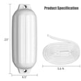 thumbnail image 3 of Gymax 23'' Boat Fenders Hand Inflatable Marine Bumper Shield Protection Pack of 4 White, 3 of 10