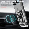 thumbnail image 5 of KOMI Designed for Google Pixel 9, Military-Grade Drop-Proof Case with Sliding Camera Cover and Ring Kickstand, Heavy Duty Shockproof Full Body Protective Phone Case, Silver, 5 of 5